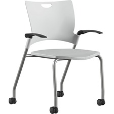 Stack Chair, w/Arms/Casters, 25"x26"x33", WE Plastic/SR Frame