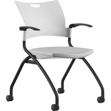 Nesting Chair, w/Arms/Casters, 25"x26"x33", WE Plastic/BK Frame