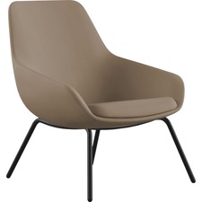 Lounge Chair, w/Arms, 4-Leg, 27"x29"x33", Latte, Fabric/BK Legs