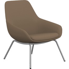 Lounge Chair, w/Arms, 4-Leg, 27"x29"x33", Latte, Fabric/SR Legs