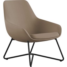 Lounge Chair, w/Arms, 27"x29"x33", Latte Fabric/BK W-Base