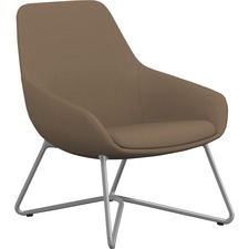 Lounge Chair, w/Arms, 27"x29"x33", Latte Fabric/SR W-Base