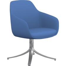 Lounge Chair, Swivel, 24-1/2"x24"x34-1/2", Blue Fabric/SR Base