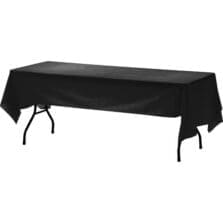 Table Cover, Plastic, 54"x108", 6/PK, 4PK/CT, Black