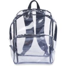 Backpack, 14-1/4"Wx5-1/2"Dx18-1/2"H, Clear/Black