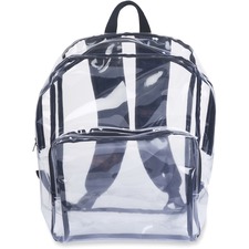 Backpack, 14-1/4"Wx5-1/2"Dx18-1/2"H, Clear/Black