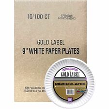 Plates, Paper, 9"Dia, 1000/CT, White