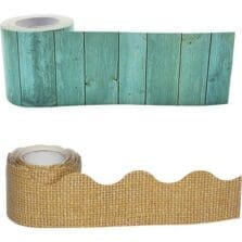 Border Trim, Shabby Chic, Burlap, 3"Wx50'L, 2/ST, Multi