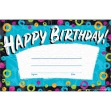 Certificate, f/Birthday, Color Harmony, 5-1/2"x8-1/2", 30/PK