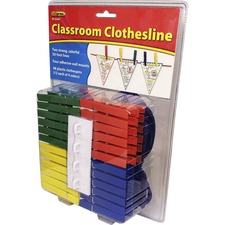 Classroom Clothesline, 7-7/10"Wx10-4/5"Lx2-3/10"H, 2/PK, Multi