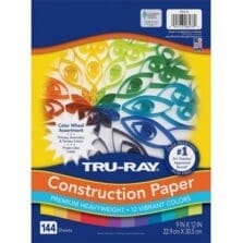 Construction Paper, 9"Wx1"Lx12"H, 144 SH/PK, Assorted