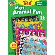 Sticker Variety Pack, Sparklers, Animals, 37 Designs, 648/PK
