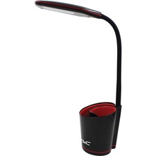 Desk Lamp, LED, 5.5-Watt, 16"H, Black/Red
