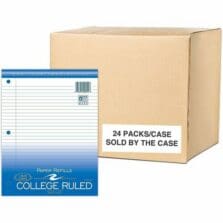 Filler Paper, 3HP, College-Ruled, 8"x10-1/2", 150/PK, 24/CT, WE