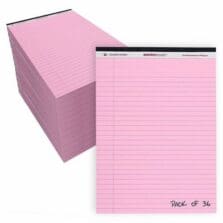 Writing Pad, Legal-Rld, 50 Sht, 8-1/2"x11-3/4", 72/CT, Pink