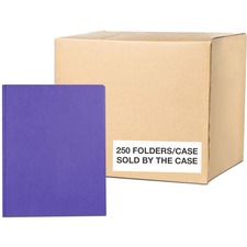 Folders, w/Fasteners/Pockets, 9-1/2"x11-3/4", 250/CT, Purple