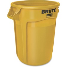 Brute Container, Hvy-Dty, 32 Gallon, 6/CT, Yellow