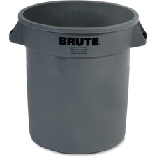 Brute Round Container, 10Gal, 15.6"Diax17.3"H, 6/CT, GY