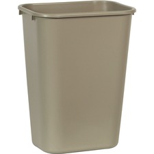Waste Bin, Plastic, 41 Qrt, 15-1/4"x11"x20", 12/CT, Beige