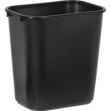Waste Bin, Plastic, 28 Quart, 14-1/4"x10-1/4"x15", 12/CT, BK