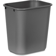 Waste Bin, Plastic, 28 Quart, 14-1/4"x10-1/4"x15", 12/CT, GY