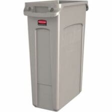 Waste Container, Slim Jim, Vented, 23 Gal, 22"x11"x30", 4/CT, BG
