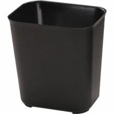 Wastebasket, Fire-Resist, 28Qt, 14-1/2"x10-1/2"x15-1/2", 6/CT, BK