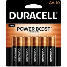 Batteries, AA, Coppertop, Alkaline, 10/PK, 48PK/CT, Gold/Black