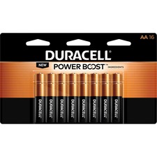 Coppertop Alkaline Batteries, AA, 16/PK, 12/CT, BK/GD