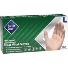 Gloves, Powder-free, Vinyl, 9-1/4"L, Large, 100/BX, 10BX/CT, CL