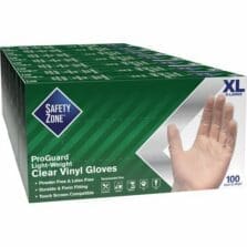 Gloves, Powder-free, Vinyl, 9-1/4"L, XLarge, 100/BX, 10BX/CT, CL