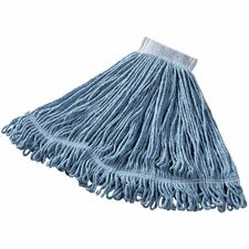 Wet Mop, Cotton/Synthetic Blend, 5", Large, 6/CT, Blue
