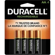 Batteries, Rechargeable, w/Duralock, AA, 4/PK, 24PK/CT, BK/GD