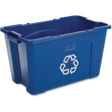 Recycle Bin, Stacking, Poly, Rectangular, 18 Gal, 6/CT, Blue