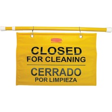 Safety Hanging Sign, Closed For Cleaning, 50"x1"X13", 6/CT, YW