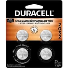 Coin Battery, Lithium, 3 Volt, 4/PK, 30 PK/CT, SR