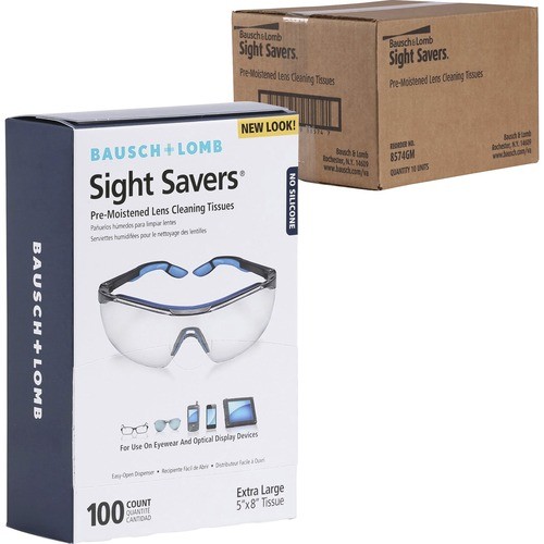 Sight Savers Premoistened Lens Cleaning Tissues, 8 x 5, 100/Box, 10 Box/Carton