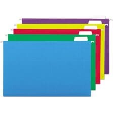 Deluxe Bright Color Hanging File Folders, Legal Size, 1/5-Cut Tabs, Assorted Colors, 25/Box