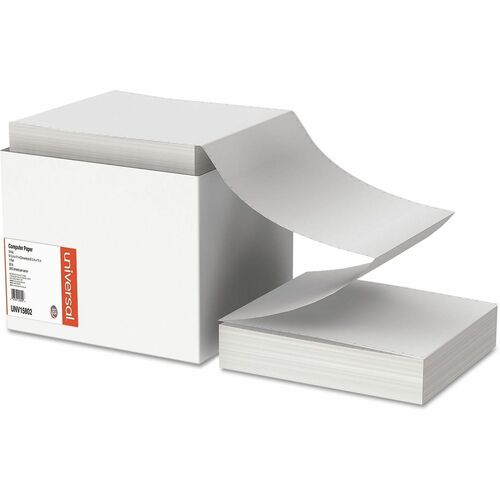 Printout Paper, 1-Part, 0.5" Standard Perforation, 20 lb Bond Weight, 9.5 x 11, White, 2, 400/Carton