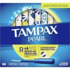 Tampons, TampaxPearl, LeakGuard, Regular, Unscented, 6/BX, MI