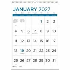 Calendar, Large Print, Jan-Dec, 12"Wx17"H, Multi