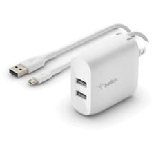 Wall Charger, Dual USB-A, USB-A to Micro USB 3.3' Cable, WE