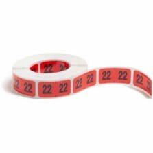 Year Labels, 2022, Color-Coded, 1-1/2"x3/4", 500/RL, Red