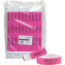 Wristbands, Visitor, COVID Prescreened, 3/4"x10", 500/PK, PK