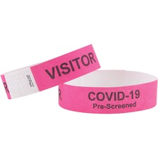 Wristbands, Visitor, COVID Prescreened, 3/4"x10", 100/PK, PK