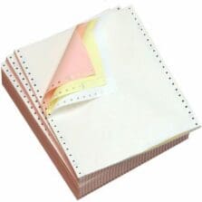 Paper, ContinuousForms, Blank, Carbonless, 1/2"MarginalPerfs, 3-Part, 9.5"x11", 1200/CT, White/Canary/Pink