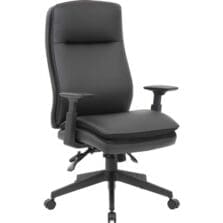 High-back Chair, Soft Vinyl, 27"x29"x41"-47", Black