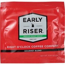Coffee, Early Riser, Decaf, 1-Cup Pouch, 200/CT, Brown