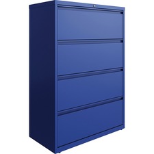 Lateral File, 4-Drawer, 36"x18-5/8"x52-1/2", Blue