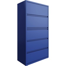 Lateral File, 5-Drawer, 36"x18-5/8"x67-5/8", Blue